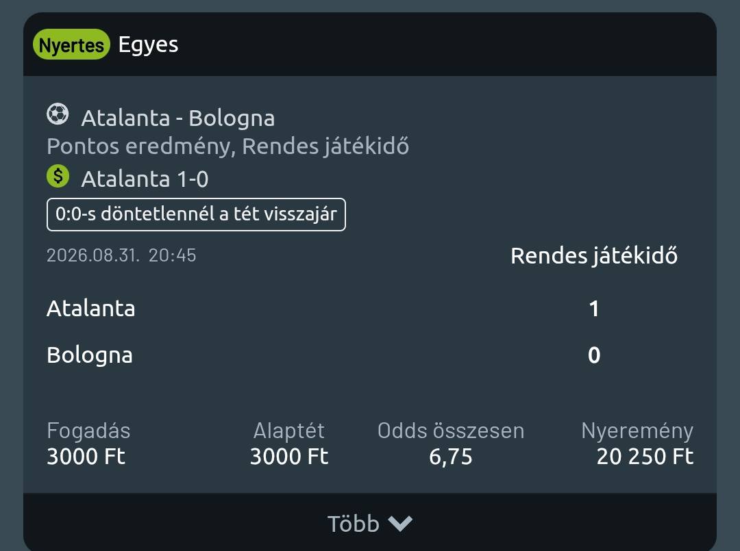 Tipp Visszajelzés