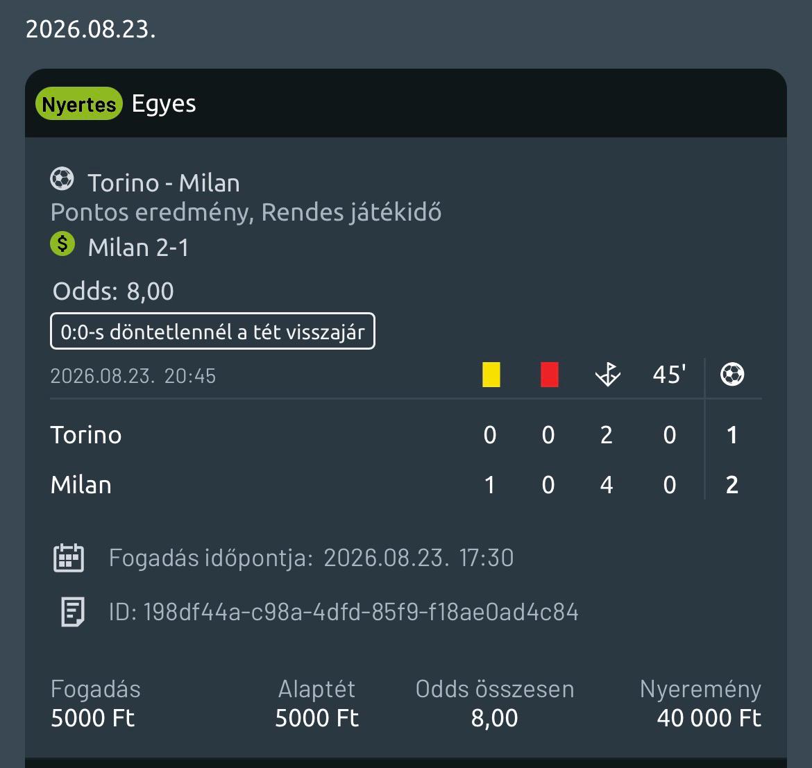 Tipp Visszajelzés