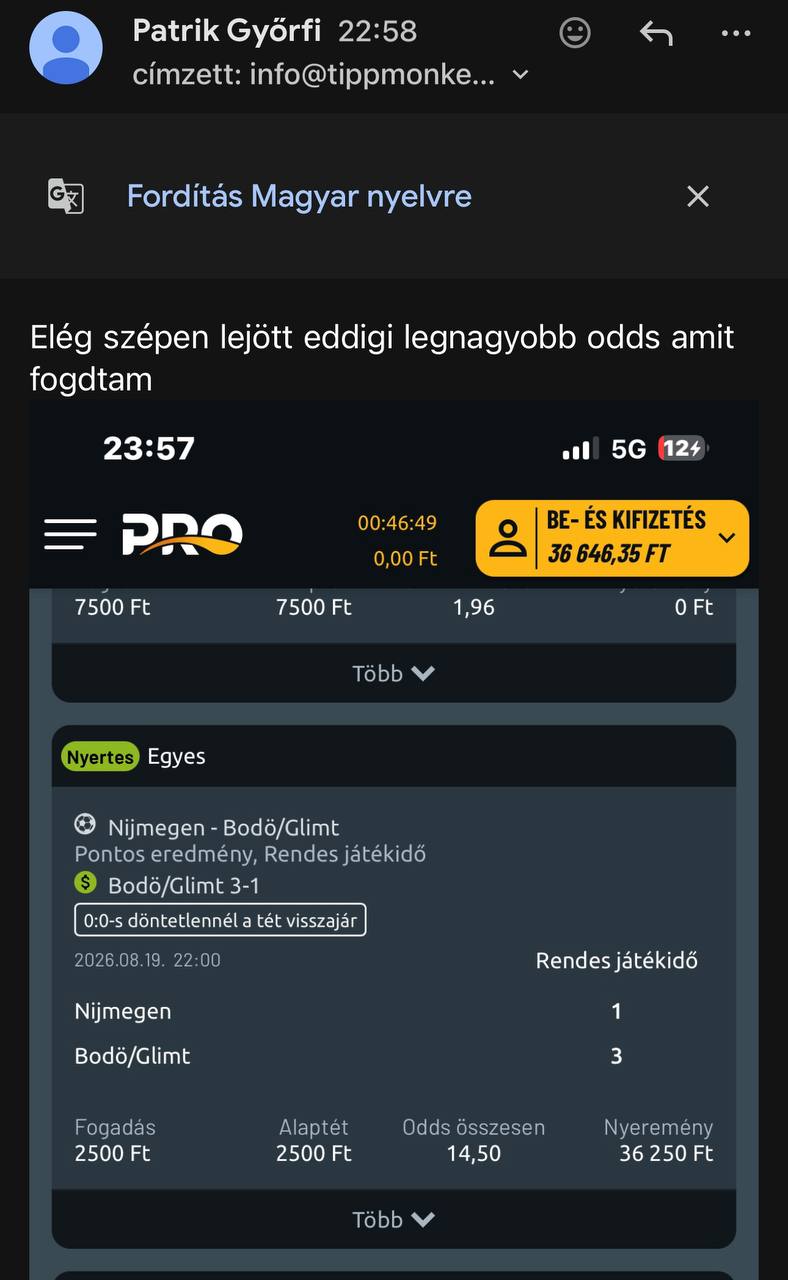 Tipp Visszajelzés