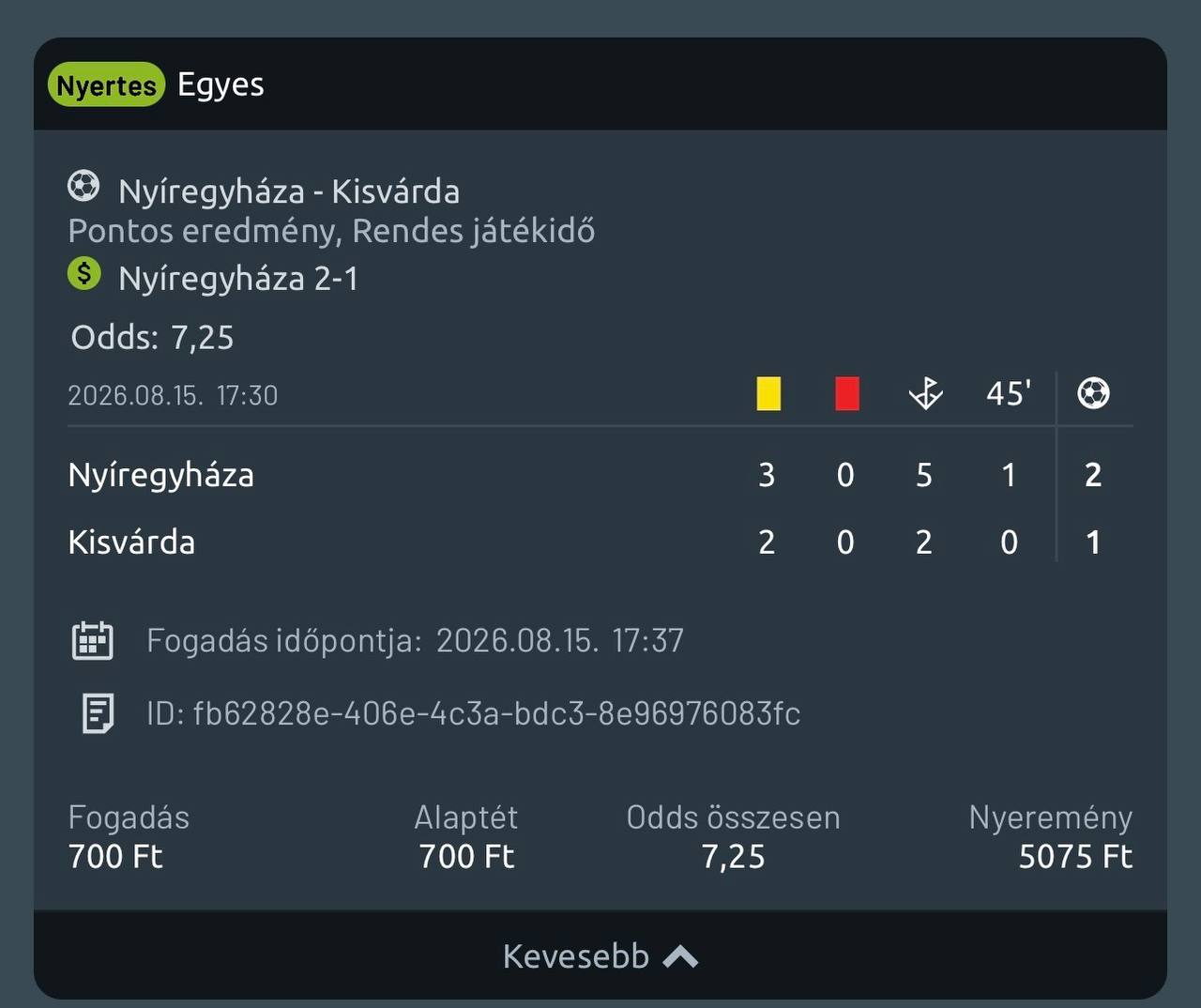 Tipp Visszajelzés