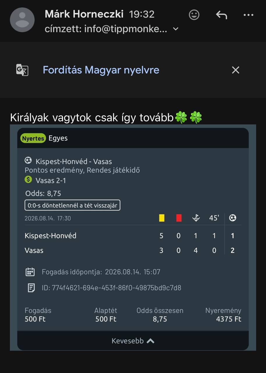 Tipp Visszajelzés