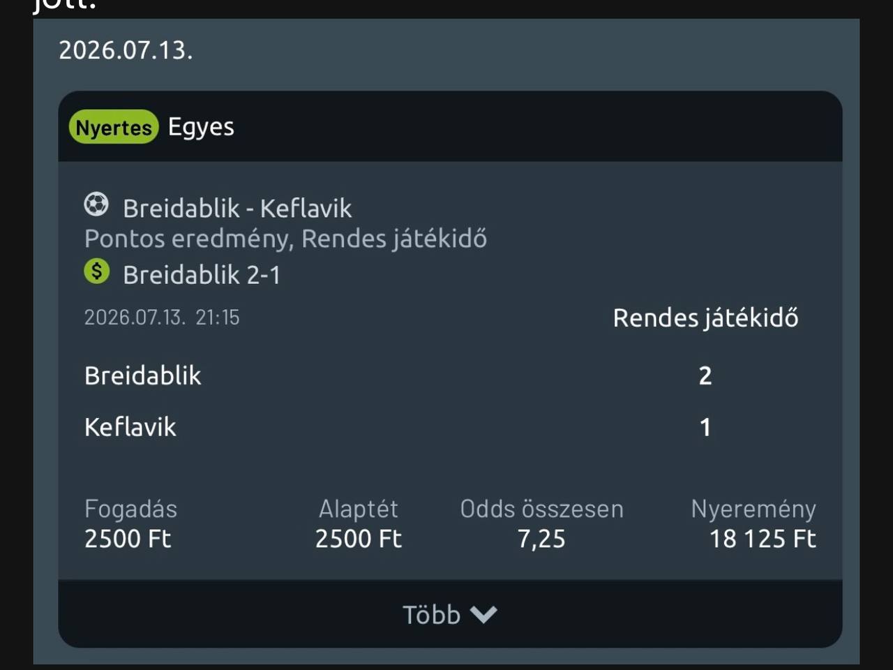 Tipp Visszajelzés