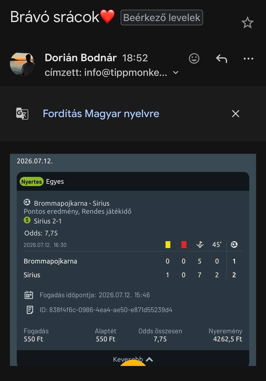 Tipp Visszajelzés