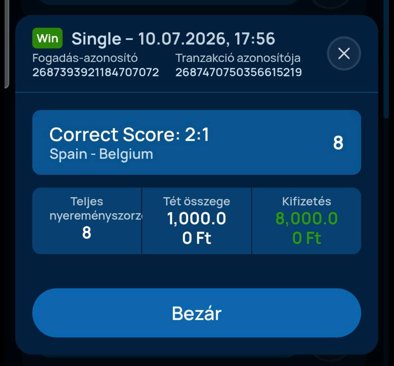 Tipp Visszajelzés