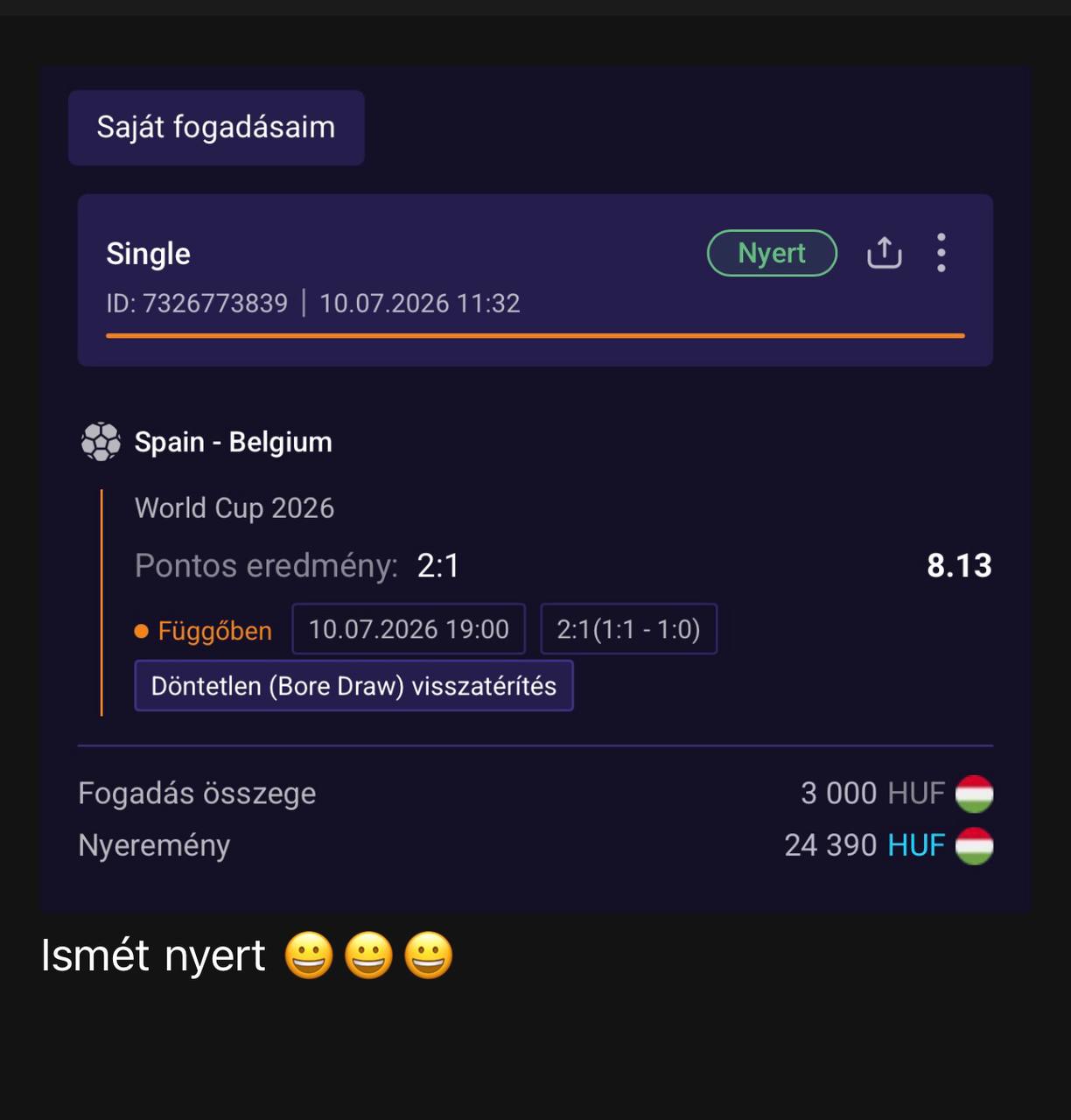 Tipp Visszajelzés