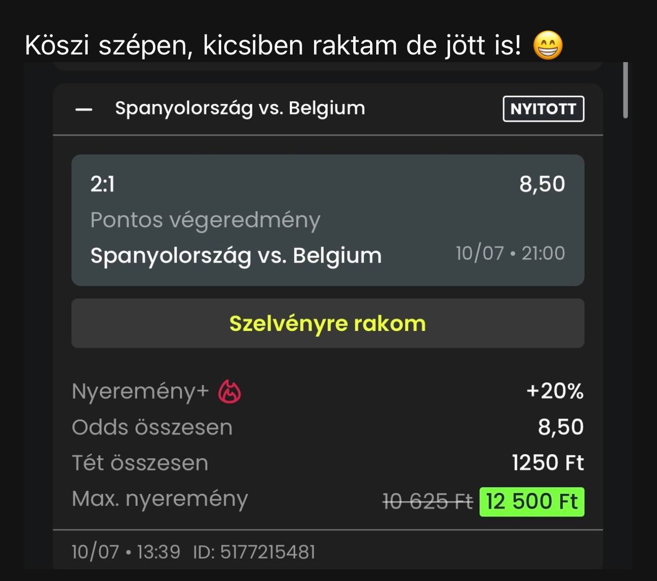 Tipp Visszajelzés