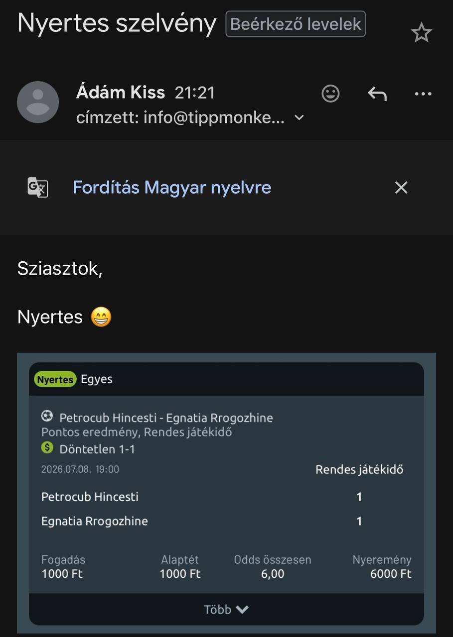 Tipp Visszajelzés