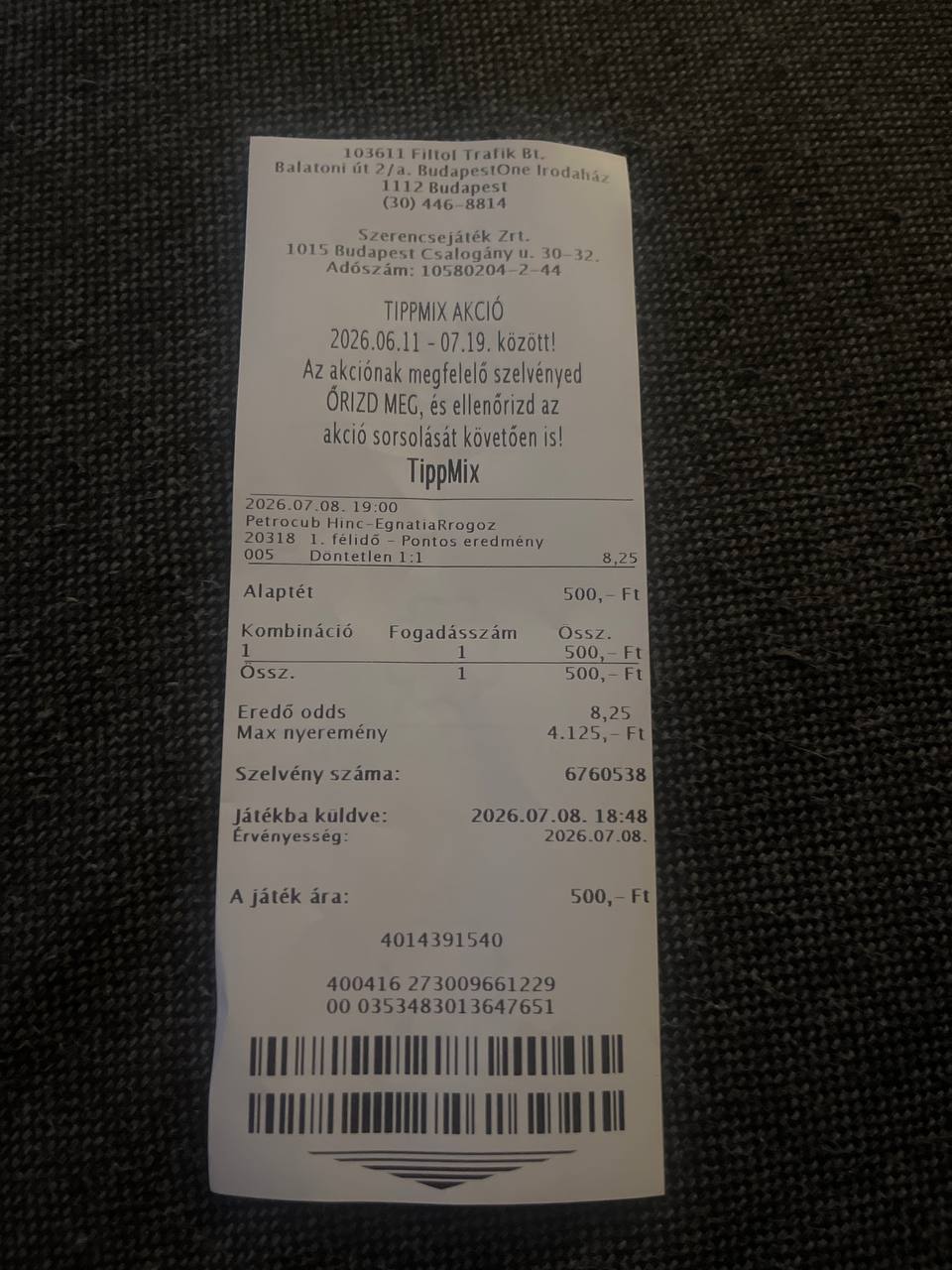 Tipp Visszajelzés