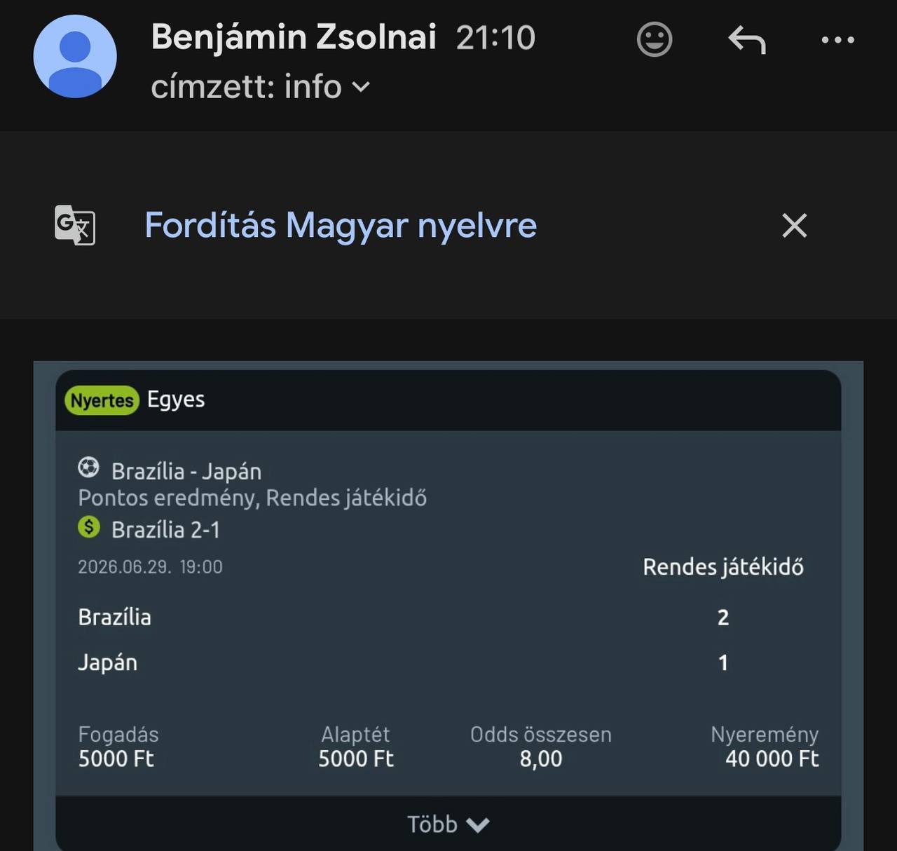 Tipp Visszajelzés
