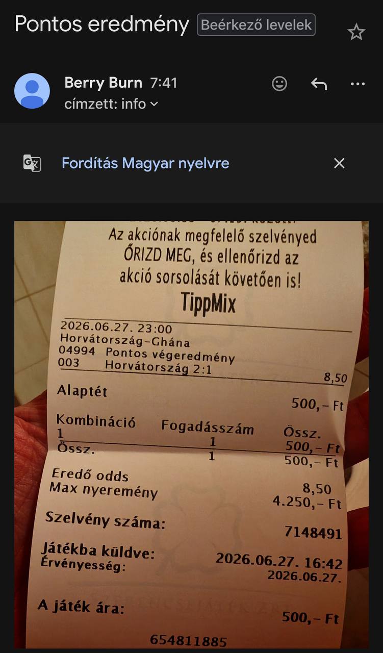 Tipp Visszajelzés