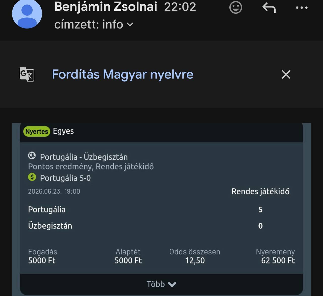 Tipp Visszajelzés