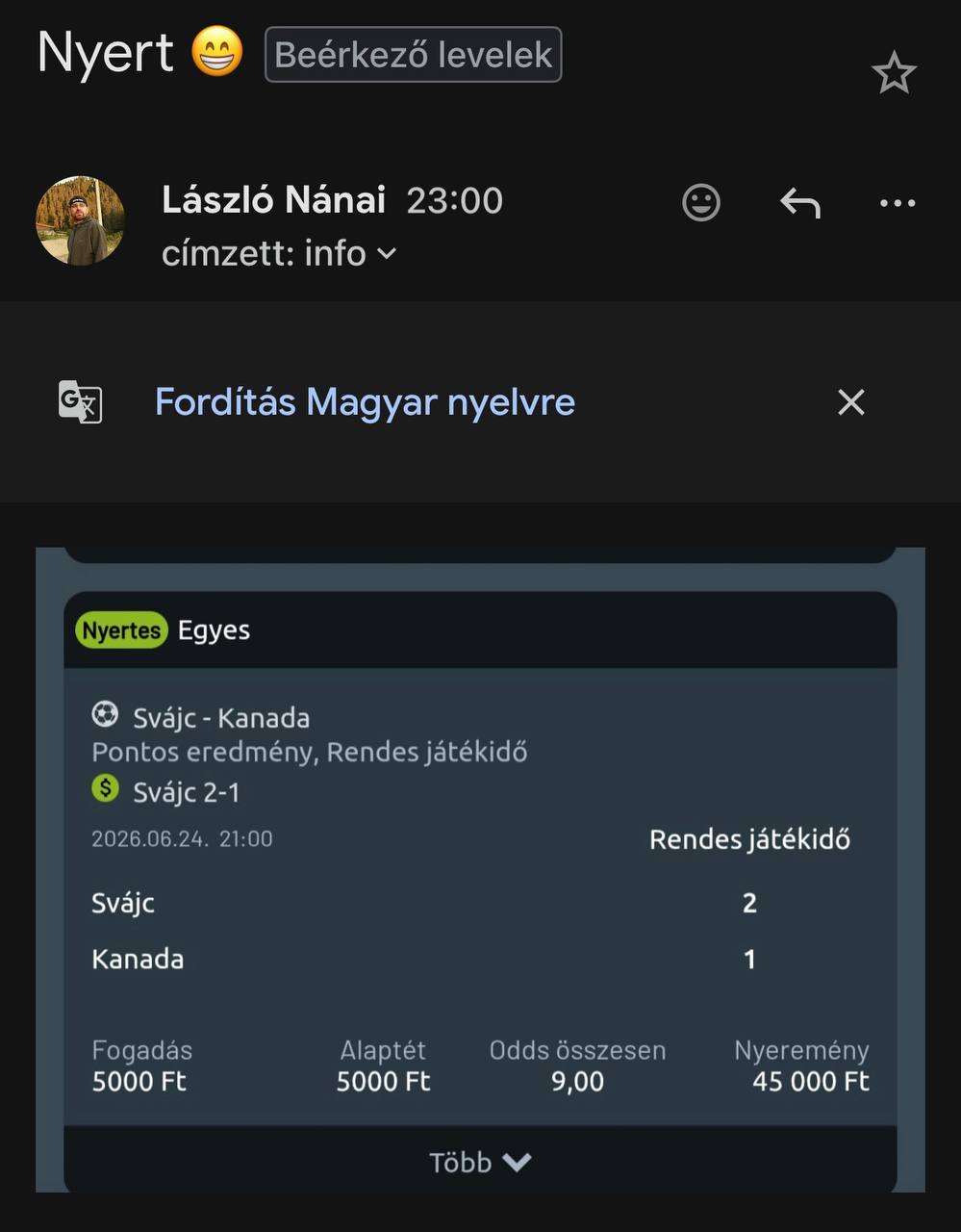 Tipp Visszajelzés