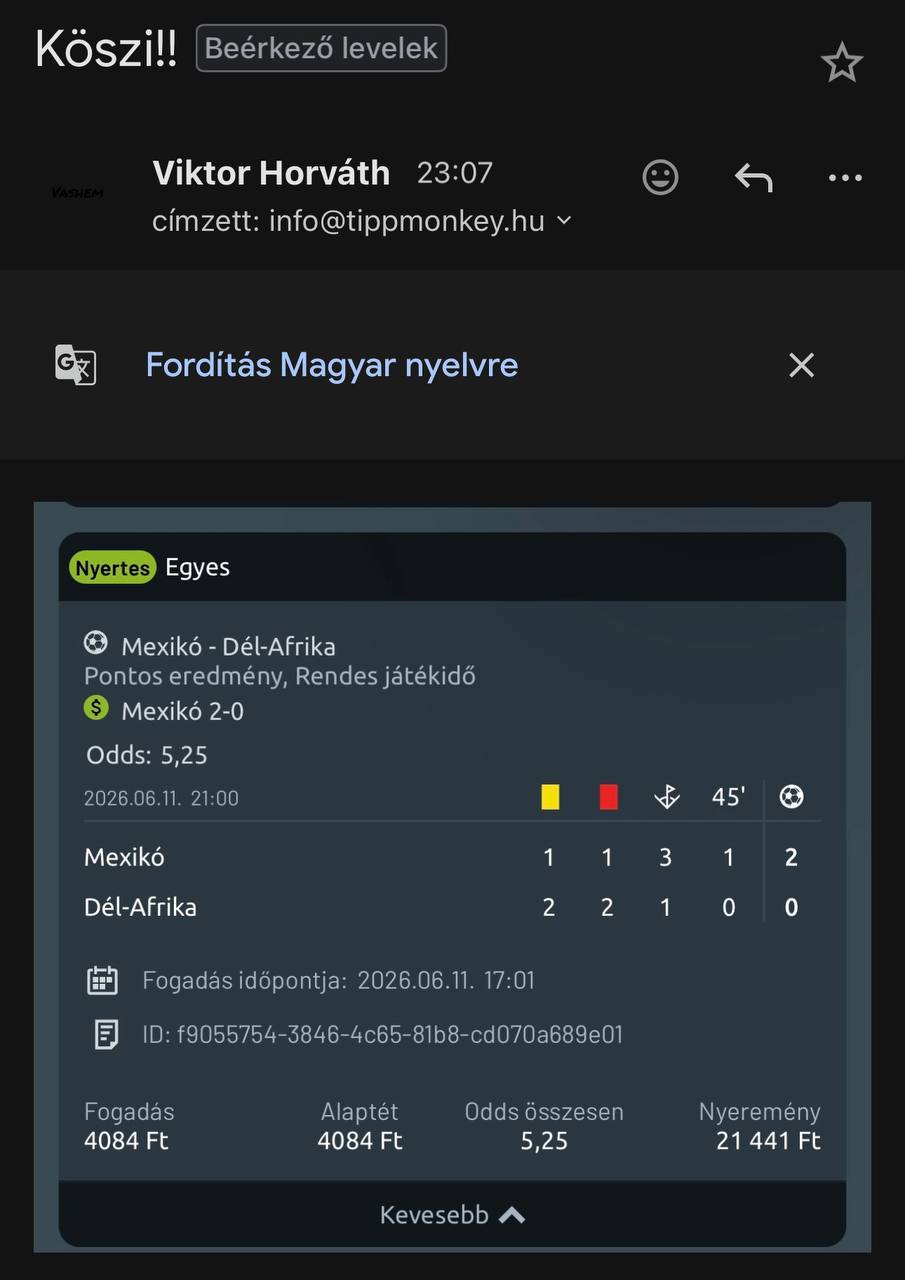 Tipp Visszajelzés