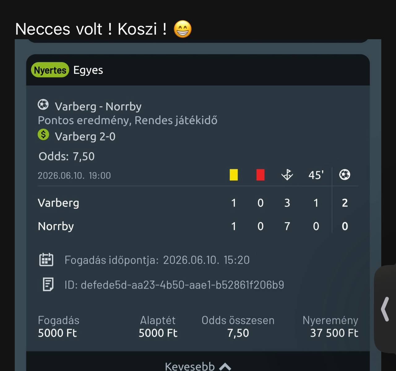 Tipp Visszajelzés